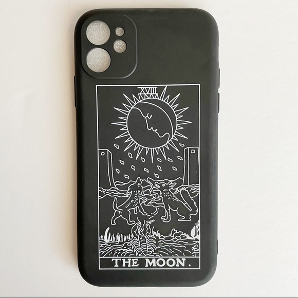 Black & White The Moon Tarot  iPhone 11 Phone Case - Picture 2 of 6